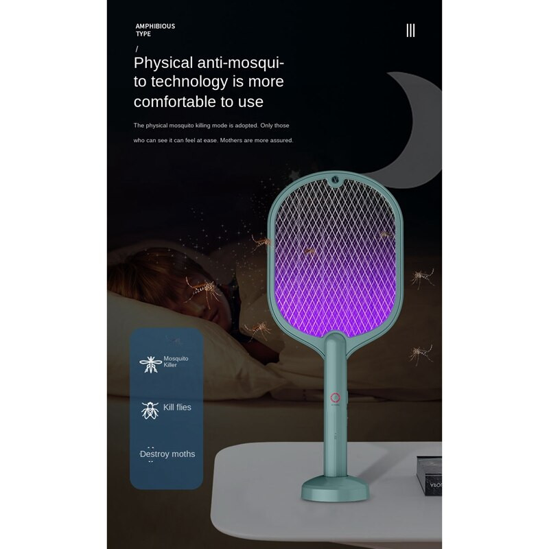 3000 V USB električni reket protiv insekata Mosquito Swatter Fly Swatter Bug Insect Zapper Inserts Mosquito Killer Trap Recket