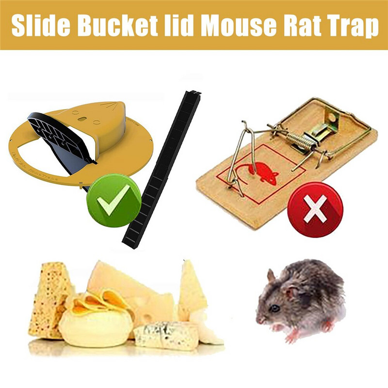 Nāvējoša vāka slazds žurku peles un atkārtoti lietojamas humānās žurkas viedās apgriežamās kausa rīki Reset Mouse Trap Trap Auto bīdāmās vai mājsaimniecības durvis