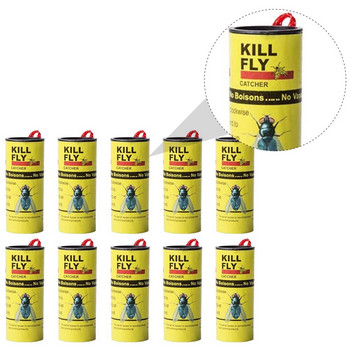 1 комплект примамка за мухи Жълти лепкави капани Ленти за улов на летящи ленти Лепкава хартия за мухи