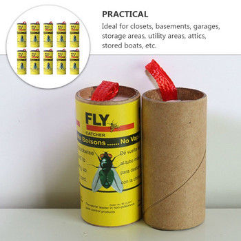 1 комплект примамка за мухи Жълти лепкави капани Ленти за улов на летящи ленти Лепкава хартия за мухи