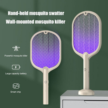 2 в 1 електрическа бъркалка за насекоми USB акумулаторна ракета за насекоми LED светлина Mosquito Killer Ръчна бъркалка за комари Home Bug Zappers