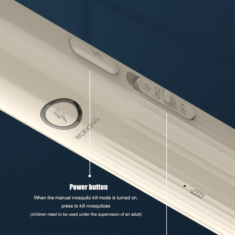 Rachetă de insecte electrică 2 în 1, reîncărcabilă prin USB, ucigaș de țânțari cu lumină LED, zgâritor de țânțari de mână