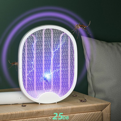 4 В 1 Сгъваема електрическа ловка за комари Mosquito Killer Lamp Bug Zapper Insect Killer 3000V USB акумулаторна прилеп Mosquito Fly Bat