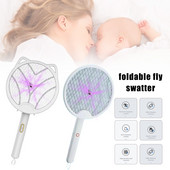 Fly Zapper szúnyogcsapda ütő Összehajtható poloskák Zapper Racket Light Újratölthető elektromos szúnyogcsapda poloskáknak Szúnyogok