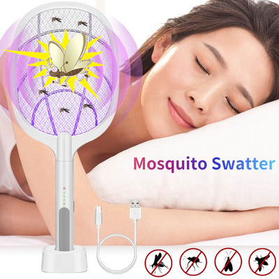 3000V Mosquito Killer Racket USB акумулаторна електрическа мухобойка Summer Mosquito Trap Racket Anti Insect Bug Zapper за дома