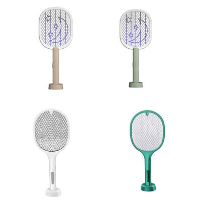 Electric Flies Swatter Killer UV Light USB Rechargeable Fly Racket LED Lamp Summer Mosquito Trap Racket Anti Insect Bug Zapper