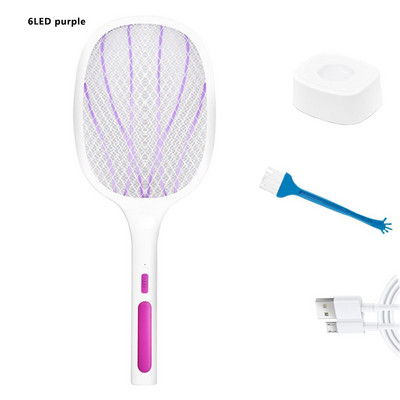 Električni ubojica muha UV svjetlo USB punjivi reket za muhe LED svjetiljka Ljetna zamka za komarce Reket protiv insekata