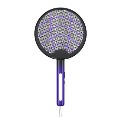 Skladacia elektrická plácačka na muchy, elektrická prenosná raketa na hmyz, nabíjateľná cez USB, elektrická prenosná plácačka na muchy 3000 voltov