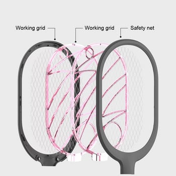 USB акумулаторна ловка за комари Електрическа ракета Fly Bug Zapper Вложки Убийци за домакинска декорация на спалня