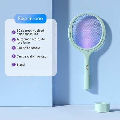 5 v 1 3500V lampa na komáre, otočná o 90 stupňov, UV svetlo, nabíjateľná elektrická lapačka na komáre s USB