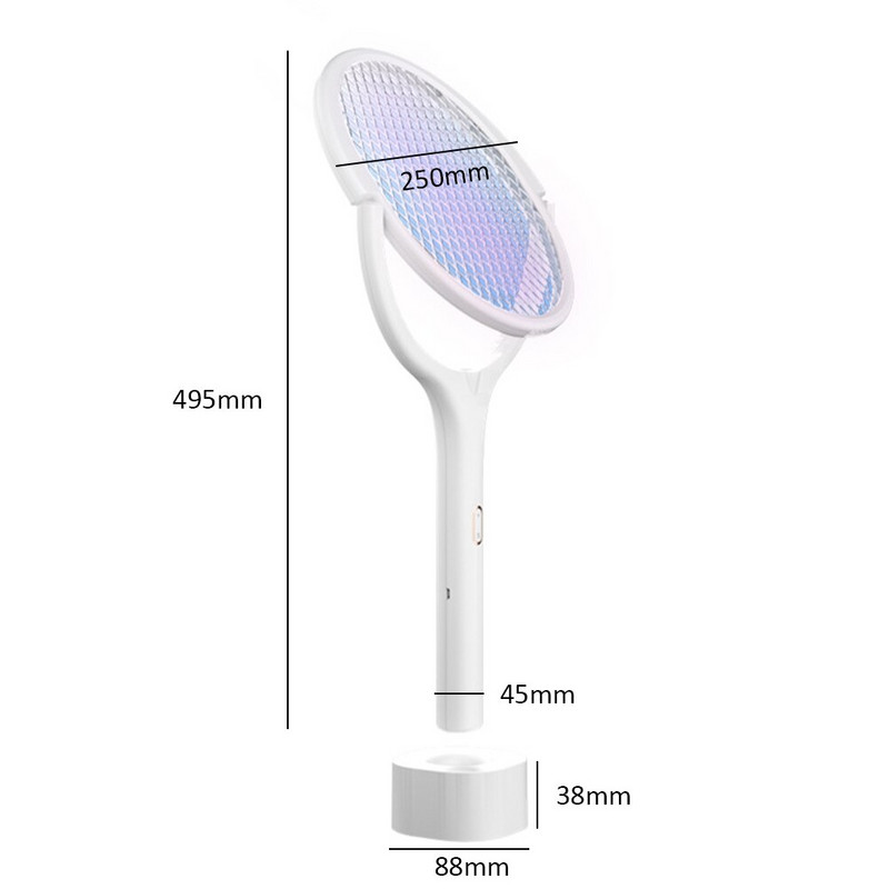 5 v 1 letná lampa na zabíjanie komárov 3500V USB nabíjateľná uhlová nastaviteľná elektrická lampa na hmyz, mucholapka, plácačka na komáre