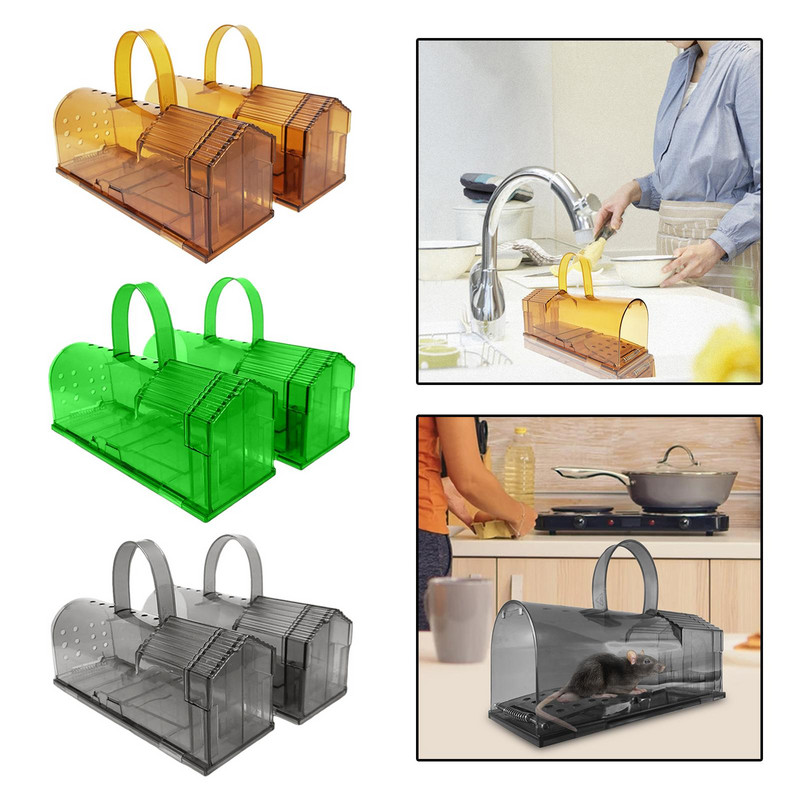 2 komada zamke za štakore za višekratnu upotrebu Live Catcher Bezbolna zamka za miševe Ubojica miševa hvata zamke za miševe za unutarnje vanjske kućne vrtove u garaži