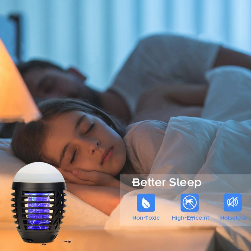 Prijenosna električna LED svjetiljka za ubijanje komaraca Punjiva USB vodootporna lampa za hvatanje zamki za kukce