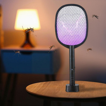 3000V Electric Flies Swatter Killer Summer Mosquito LED USB UV Επαναφορτιζόμενη με Light Zapper Bug Anti Insect Lamp Trap Rac Y7B1