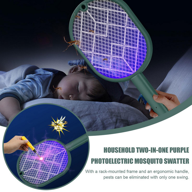 2 v 1 elektrická pálka na hmyz, nabíjateľná USB letná pálka na komáre, zabíjačka much, hmyz, pálka na hmyz (1 ks)