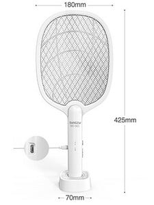 Prenosný elektrický lapač much 2 v 1 3000 V USB nabíjateľný elektrický lapač much, hmyzí lapač na komáre, muchy, včely a mole