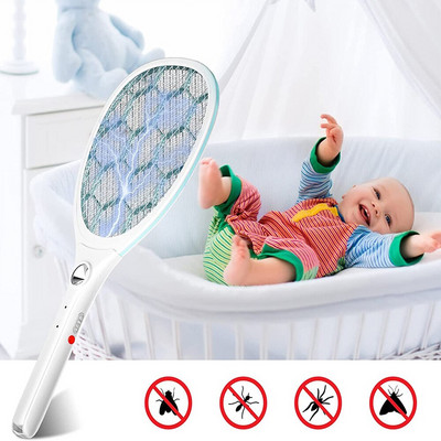3000V USB punjiva električna lopatica za komarce Mosquito Killer Bug Zapper Reket Insects Killer Mosquito Trap Swatter