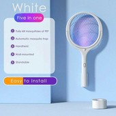 5 v 1 elektrická plácačka na komáre, lampa na zabíjanie komárov, dvojitý nabíjateľný bezpečnostný spínač, uhlový spínač, 3500 V, nastaviteľný spínač, U Q2i8