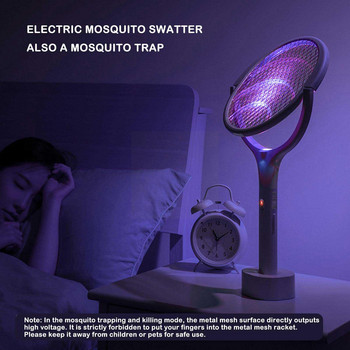 5 в 1 електрическа ловка за комари Mosquito Killer Lamp Двойна акумулаторна безопасна превключвател Angle Bug 3500v Регулируем Zapper U Q2i8
