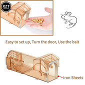 Capcană de șoareci inteligentă, cu autoblocare, sigură, fermă, transparentă, de uz casnic, capcană de șoareci, reutilizabilă, reutilizabilă, pentru interior, exterior, pentru șobolani