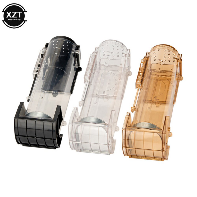 Capcană de șoareci inteligentă, cu autoblocare, sigură, fermă, transparentă, de uz casnic, capcană de șoareci, reutilizabilă, reutilizabilă, pentru interior, exterior, pentru șobolani