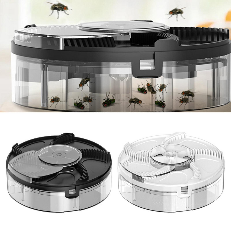 Capzator de muște automat, rotativ la 360 de grade, cu încărcare USB, zvârlitor de muște pentru bucătăriile de acasă