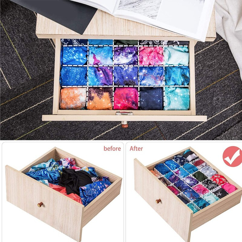 Reguliuojami stalčių pertvaros pertvaros, skirtos kojinėms apatiniams drabužiams, makiažo virtuvės komodai, buitinės sandėliavimo spintelės kombinuota pertvara