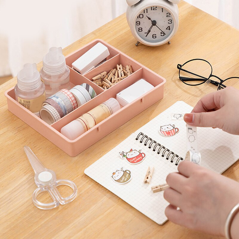 Mājsaimniecības atsevišķas uzglabāšanas kastes atvilktne Daudzšūnu organizators Galds Galddators Mājas Biroja Kancelejas preces Aplauzums Plastmasas kastes Paplāte