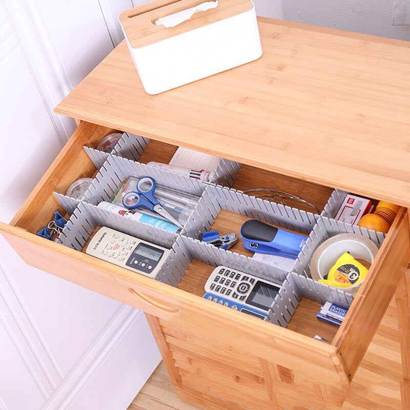 4 vnt. plastikinis stalčių tinklelis, skirstytuvas, pertvara, laikymo tvarkyklė Apatiniai drabužiai, kojinės, makiažo lenta, laikymo stalčiai