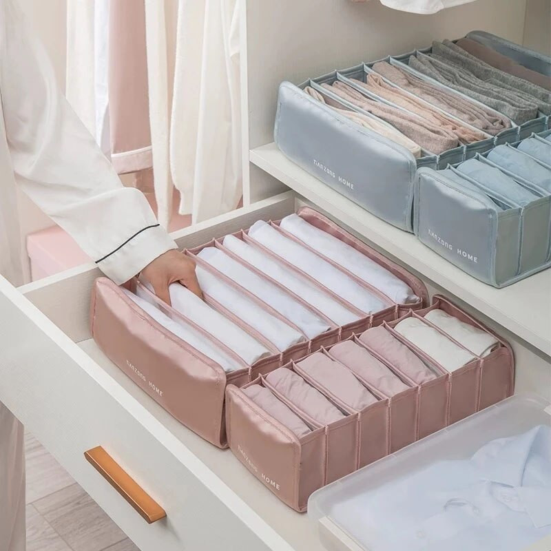 Úložný box na skriňu, spodná bielizeň, podprsenky, zásuvky, organizéry, oblečenie, nohavice, deliaci box, Tiroir 7 mriežkový skladací organizér na skriňu