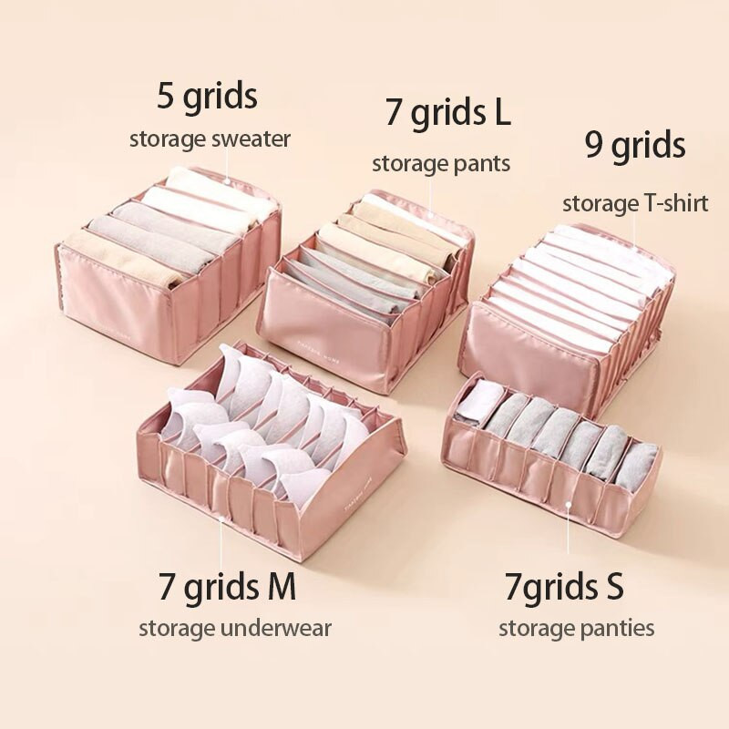 Úložný box na skriňu, spodná bielizeň, podprsenky, zásuvky, organizéry, oblečenie, nohavice, deliaci box, Tiroir 7 mriežkový skladací organizér na skriňu