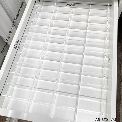 ARCO DIY pregrade za ladice za jedinicu ladica ALEX 5 i 9, prozirni akrilni umetci za ladice, organizator šminke, pregrade za pohranu, podesive