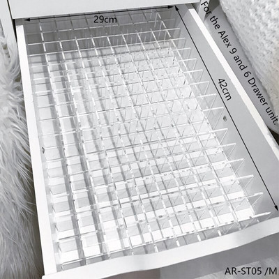 ARCO DIY pregrade za ladice za jedinicu ladica ALEX 5 i 9, prozirni akrilni umetci za ladice, organizator šminke, pregrade za pohranu, podesive