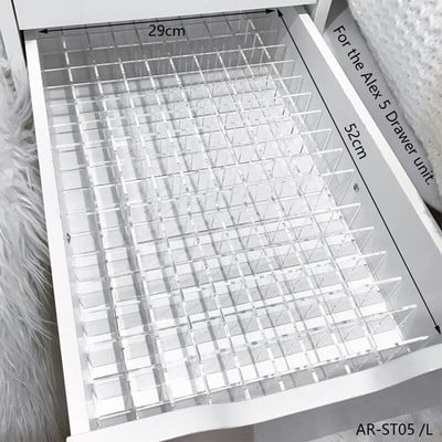 ARCO DIY pregrade za ladice za jedinicu ladica ALEX 5 i 9, prozirni akrilni umetci za ladice, organizator šminke, pregrade za pohranu, podesive