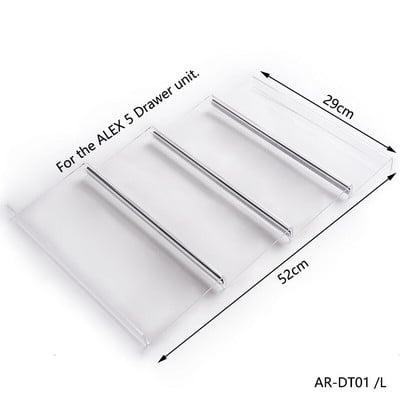 ARCO DIY pregrade za ladice za jedinicu ladica ALEX 5 i 9, prozirni akrilni umetci za ladice, organizator šminke, pregrade za pohranu, podesive