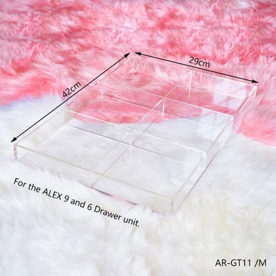 ARCO DIY pregrade za ladice za jedinicu ladica ALEX 5 i 9, prozirni akrilni umetci za ladice, organizator šminke, pregrade za pohranu, podesive