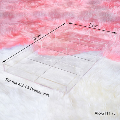 ARCO DIY pregrade za ladice za jedinicu ladica ALEX 5 i 9, prozirni akrilni umetci za ladice, organizator šminke, pregrade za pohranu, podesive