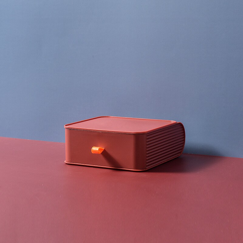 Nový plastový stolový organizér so zásuvkou, kancelárske príslušenstvo, úložné boxy, stohovateľný veľkokapacitný organizér na make-up, úložný stojan