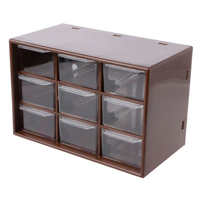 2022 Нов пластмасов шкаф за съхранение с 9 чекмеджета Настолен кошче за грим Кутия Органайзер за бижута