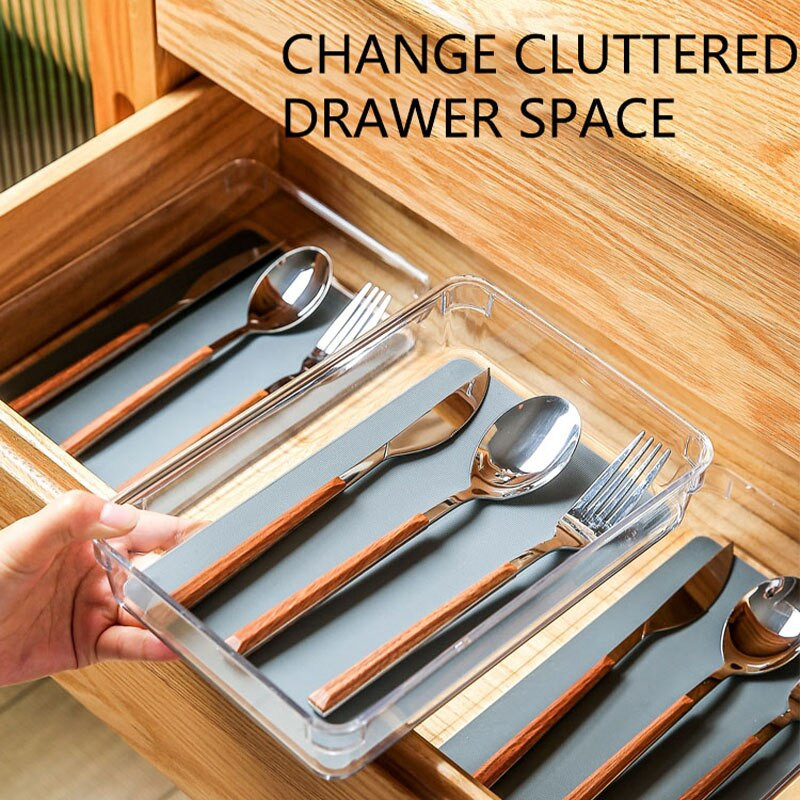 Prozirna posuda za pohranu hrane Organizator za kozmetiku Ladica za pohranu u kućanstvu Kutija za pohranu pribora za jelo Svježi kuhinjski pribor