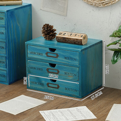 Retro drvena ladica Kutija za pohranu Ured Stolni ormarić za pohranu sitnica Završna kutija Vrsta ladice Organizator za nakit Kozmetički organizator