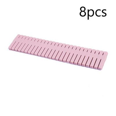 8 buc. despărțitor de sertar cu clapetă reglabilă, organizator de depozitare, dulap, separator de dulap pentru lenjerie de corp, șosete, instrumente pentru curele