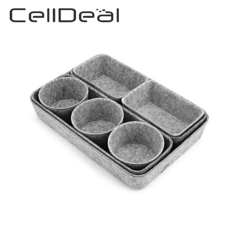 8db/szett Fiókszervezők Rekeszek Filc Tároló Boxiroda Sekély Kis íróasztal Rendezés Tálcák Rajzelválasztók Otthoni kellékek