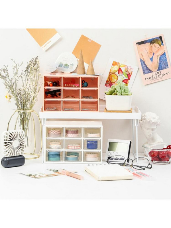 9 mriežok, úložný box na šperky, organizér na šperky, plastová kozmetická nádoba