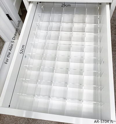 ANON DIY set pregrada za ladice za ALEX 5 i 9 ladica Akrilne prilagodljive pregrade za čuvanje šminke u ladici, podesive