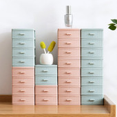 Stolná mini úložná skrinka s malou zásuvkou, viacvrstvová plastová úložná skrinka na kozmetiku, šperkovnicu, úložnú skrinku na papiernictvo, 1 ks