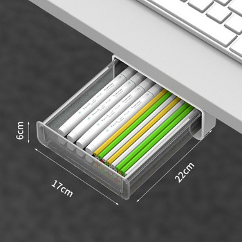 Скрит органайзер за съхранение на чекмеджета на бюрото под масата, самозалепващ се под офис работен плот, чекмедже за табла за моливи под кутия за маса-