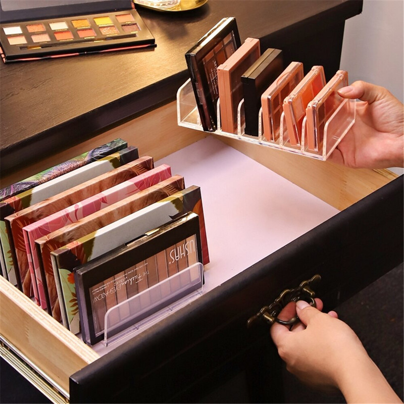 7 rešetkastih prozirnih akrilnih sjenila za oči Kompaktni organizator Ladica Organizacijska pregrada Organizator za šminku Držač za kozmetiku Kutija za pohranu