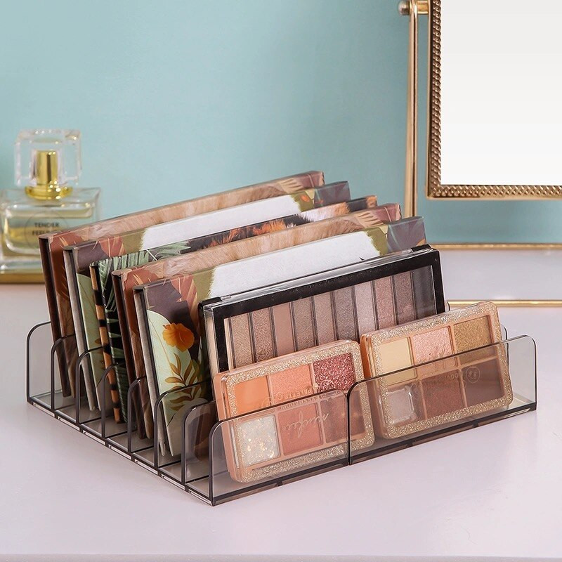 7 rešetkastih prozirnih akrilnih sjenila za oči Kompaktni organizator Ladica Organizacijska pregrada Organizator za šminku Držač za kozmetiku Kutija za pohranu