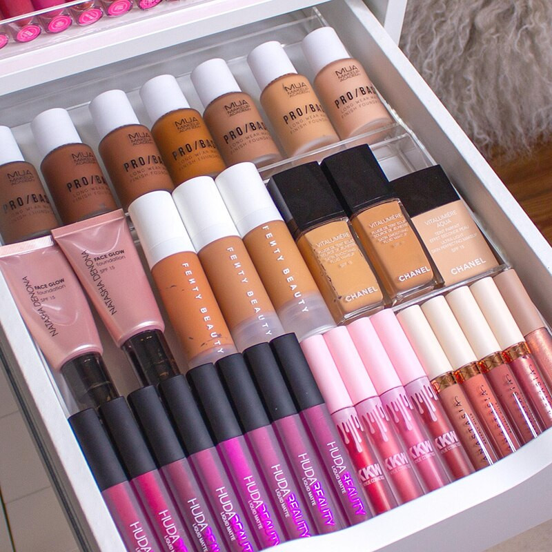 ANON DIY ladica za izlaganje u ladici za ALEX 5 i 9 jedinica s ladicama, akrilna prilagodljiva ladica za odlaganje šminke u ladici, izložna ladica